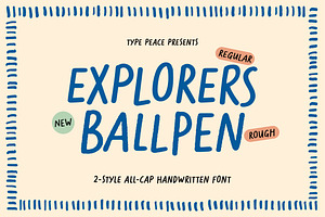 EXPLORERS BALLPEN | All-cap Font, a Handwritten Font by type peace