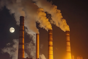 Smoke emissions from thermal power plant, an Industrial Photo by AlyaAnd