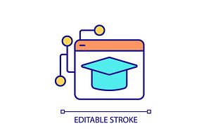 Online education network RGB color, an Outline Icon by IMG Visuals