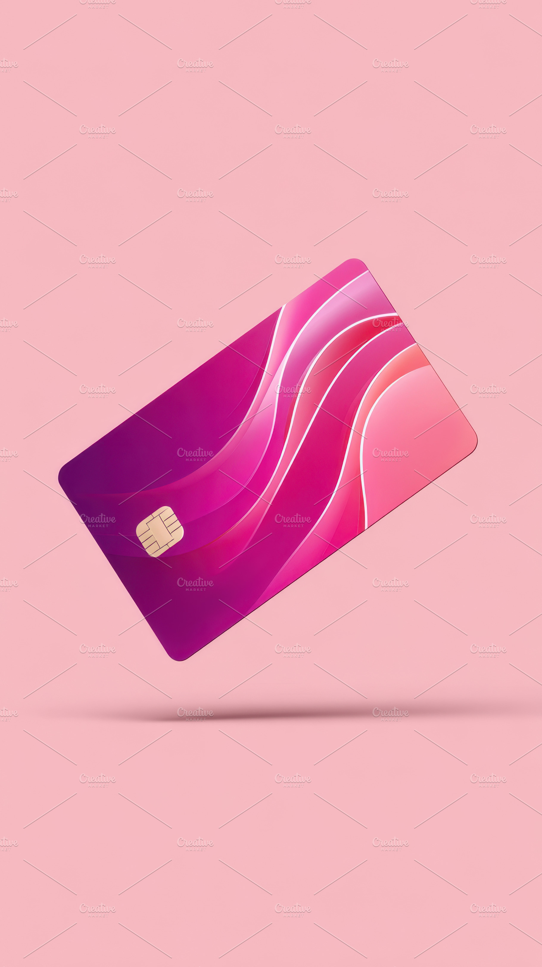 Modern pink and purple credit card design, a Business Photo by AlyaAnd
