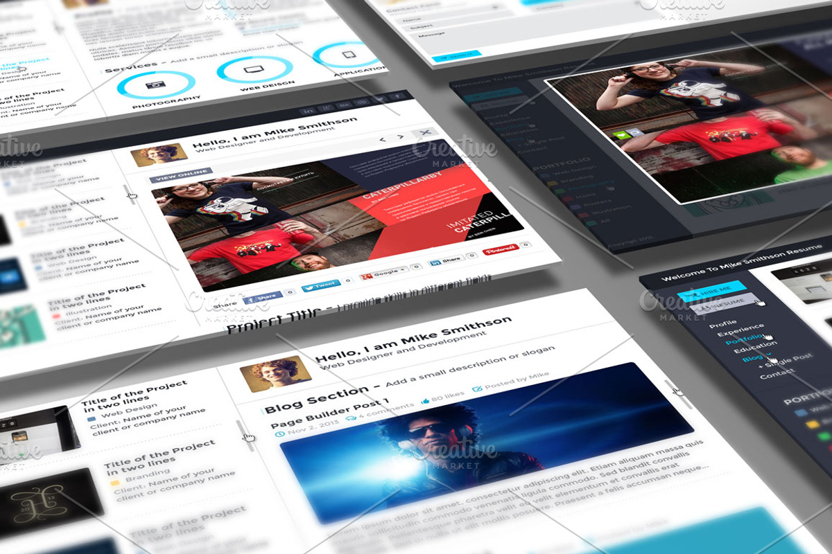 Tiny - Online Professional Resume PS, a Websites & App Template by ...