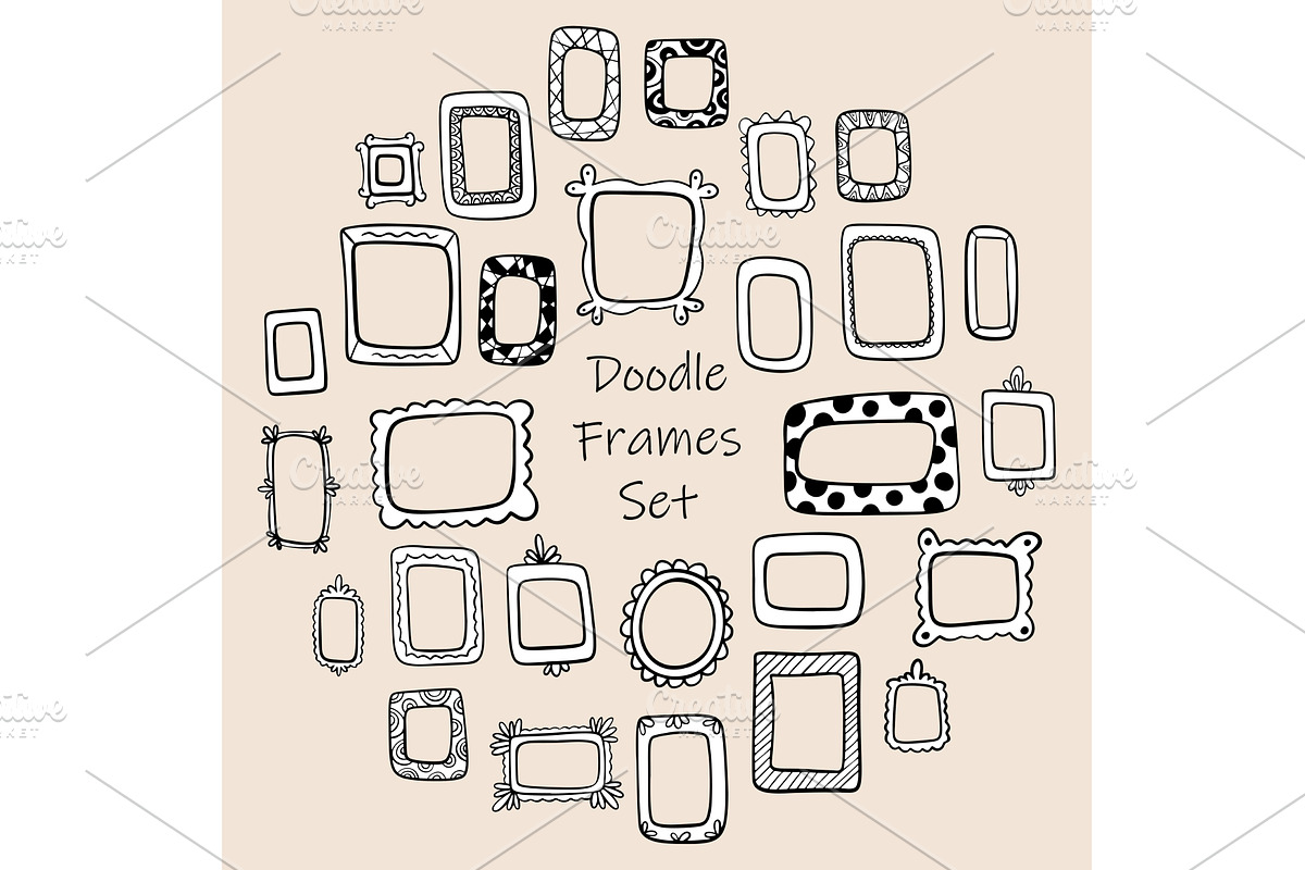 A set of different outline frames, an Illustration by Voodz_shop