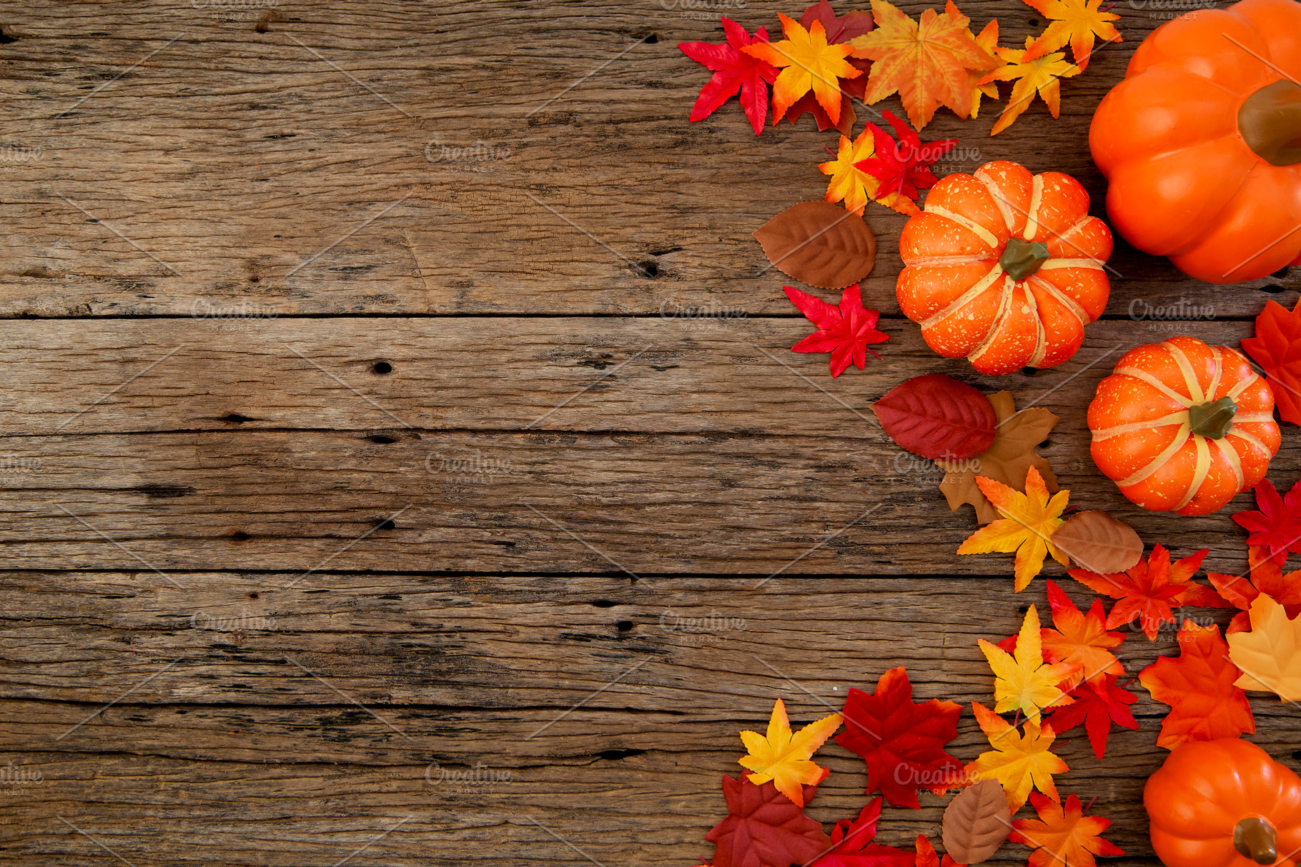 Autumn leaves on wooden background, a Background Photo by 1981 Rustic ...