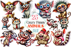 Crazy Funny Animals, an Animal Illustration by DreamCafeArt