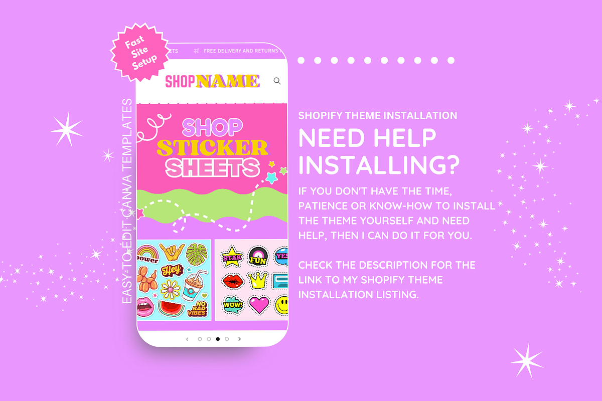 Shopify Theme - Sticker Store, a Shopify Template by SunshineStudioBoutique (Photo 9 of 10)