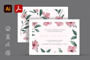 A5 Wedding Invitation Template, a Templates & Theme by Kida