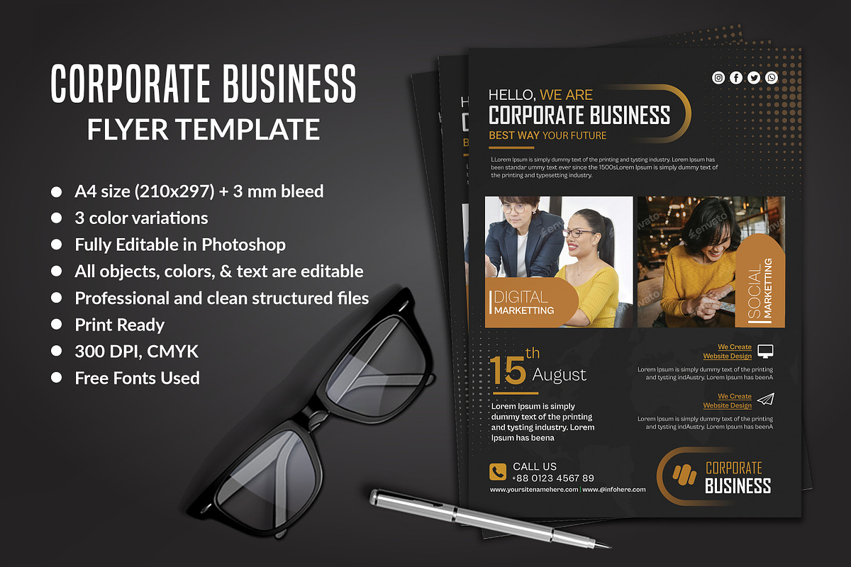 Corporate Business flyer, a Templates & Theme by TheGraphicsWorld (Photo 1 of 3)