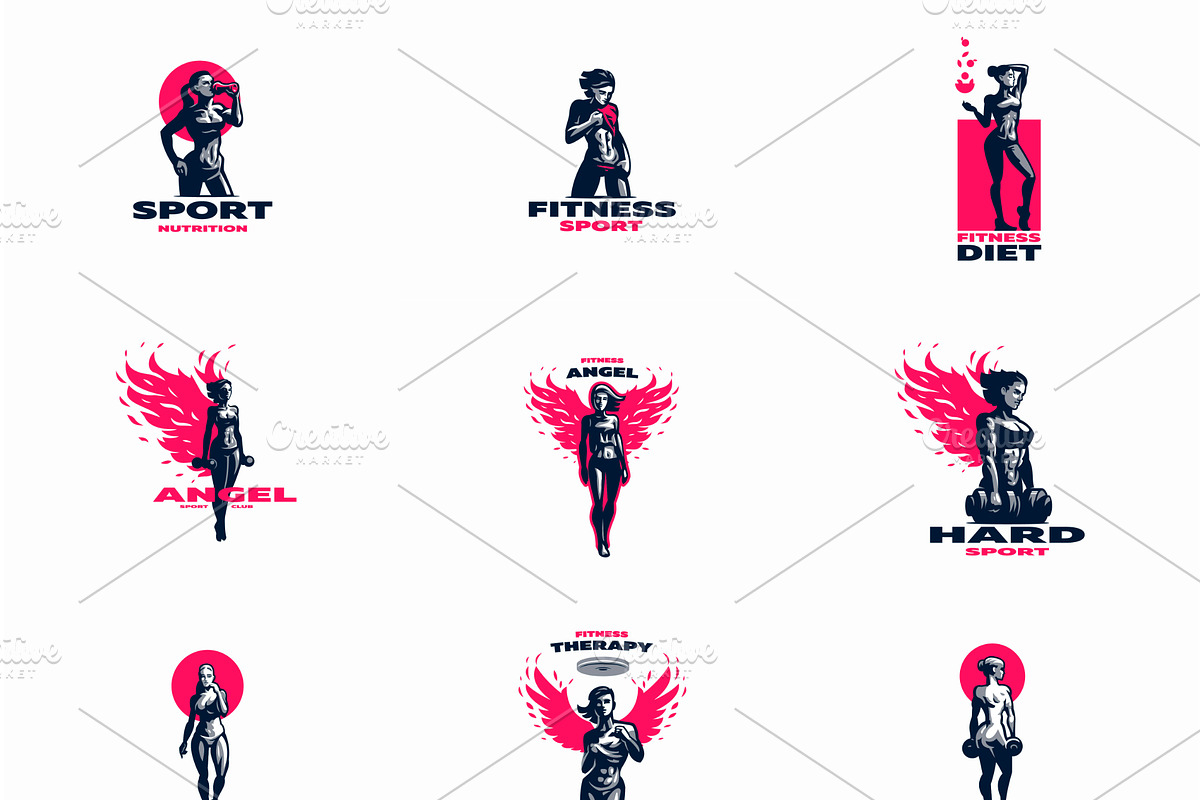 Woman fitness emblem., a Healthcare Illustration by Masterlevsha (Photo 2 of 3)