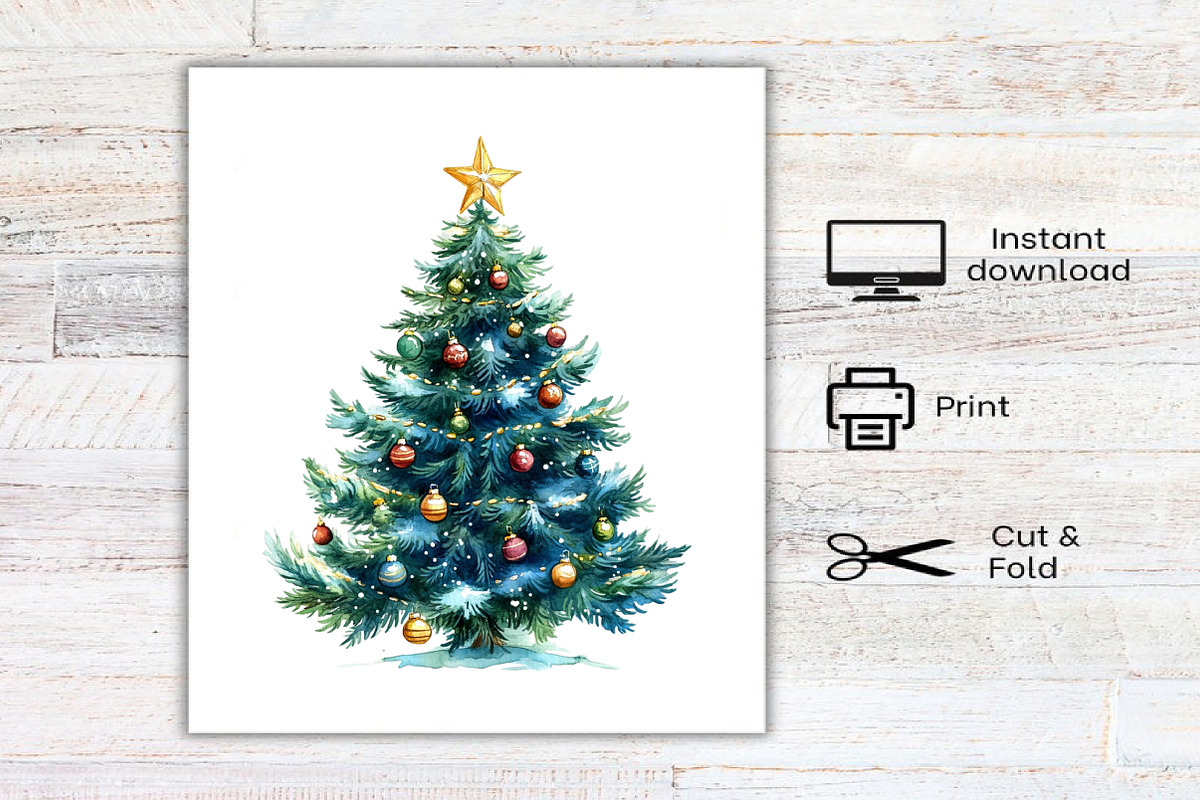 Vintage Drawing Christmas Clipart, an Illustration by Canvas Craft (Photo 7 of 7)