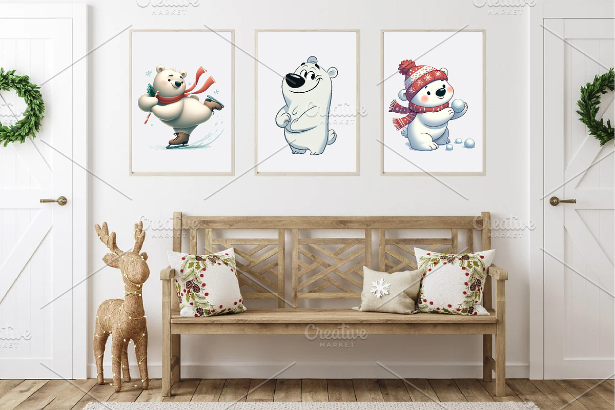 Cute Polar bear. Clipart, PNG., an Animal Illustration by KENO Mascots (Photo 6 of 8)
