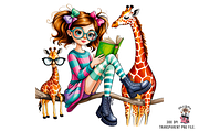 Colorful Hair Girl PNG Bundle, a Graphic by Clipart Studio (Thumbnail 7 of 11)