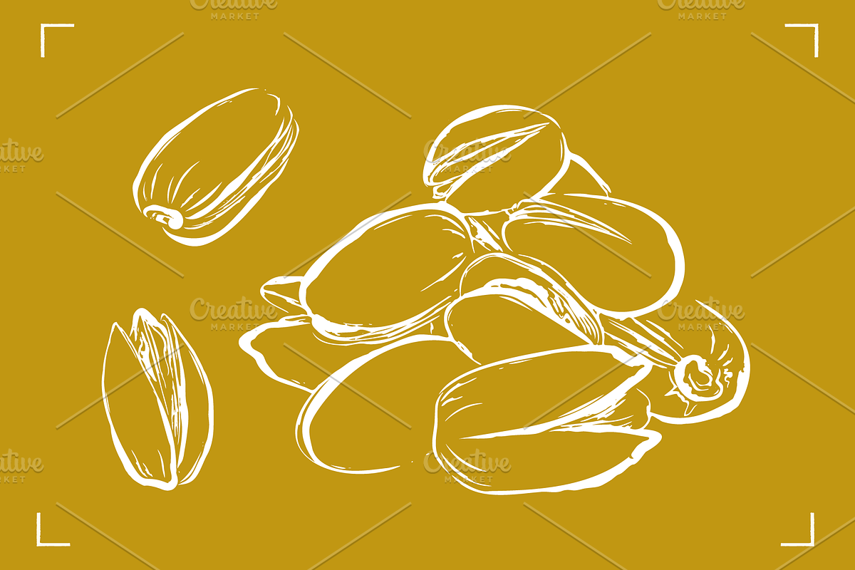 PISTACHIOS LINE ART (12+ ELEMENTS), a Food Illustration by Bonfloret Studio (Photo 2 of 7)
