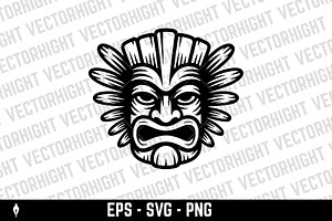 Tiki tribal wooden mask Tiki, a Person Illustration by Vectorhight