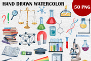 Watercolor Science Clipart, PNG, an Education Illustration by PatternPalette (Thumbnail 2 of 2)