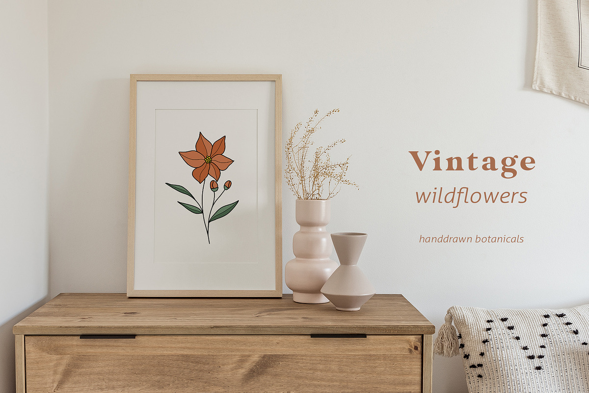 Wildflowers Botanical Line Art, an Illustration by Kaya Fonts (Photo 18 of 18)