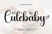 Cutebaby | Script Font, a Handwritten Font by Scratchones (Thumbnail 1 of 9)