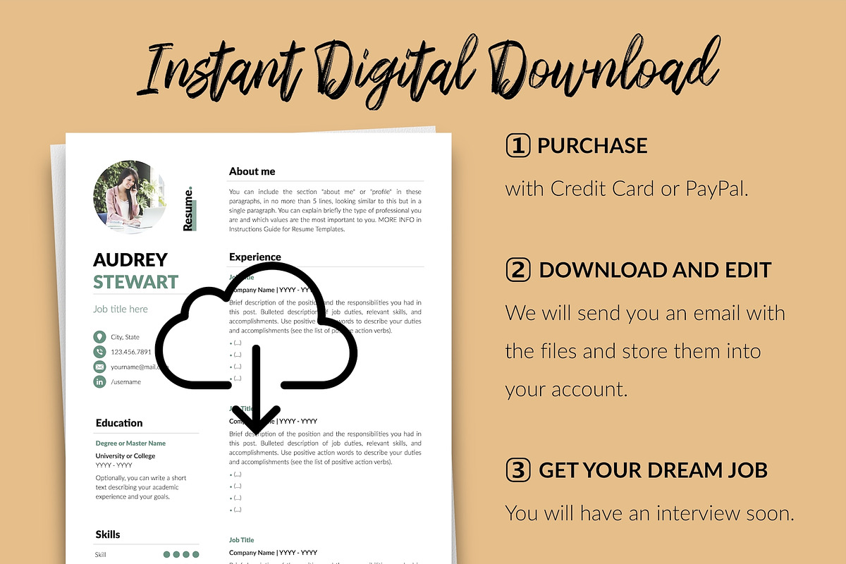 Modern CV Bundle / Resume - Audrey, a Resume Template by Templates Design Co. (Photo 14 of 17)