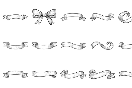 HandDrawn Ribbon Banner Elements Set
