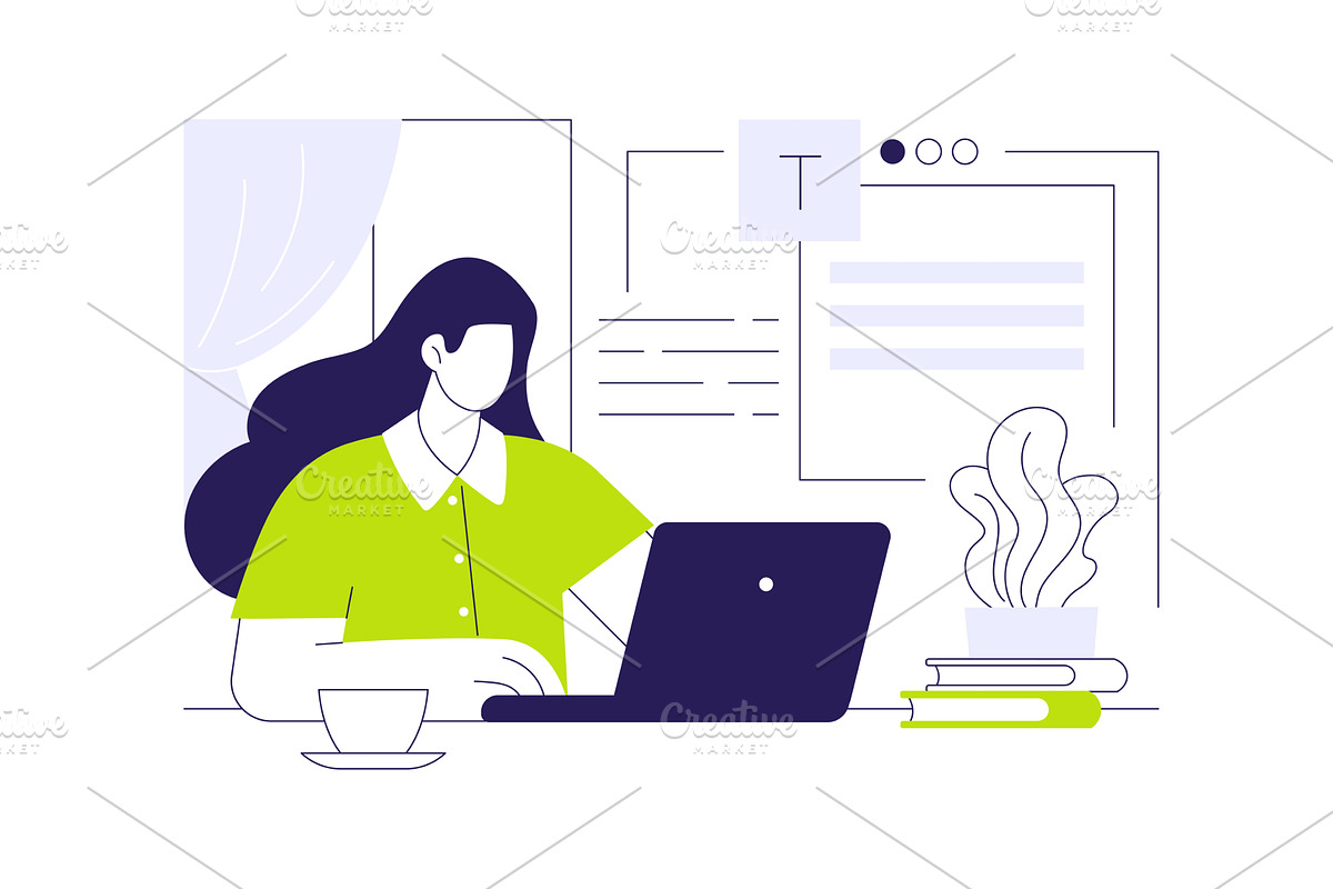 Freelance copywriter isolated, a Finance Illustration by Visual Generation
