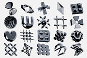Abstract Chrome 3D Icon Set, an Object 3D Model by Eklip Studio (Thumbnail 2 of 6)