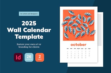 2025 InDesign Calendar Templates, a Marketing Template by Dandymark