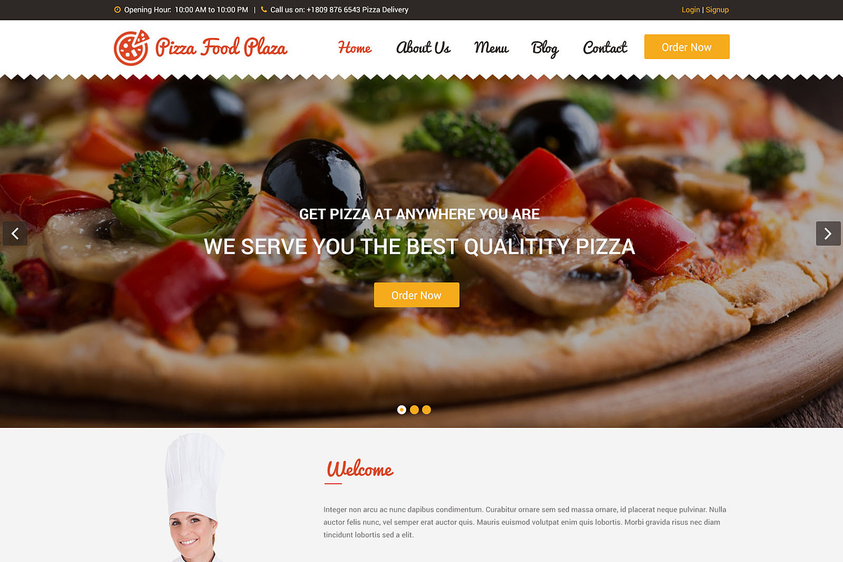 Pizza Food Plaza PSD Web Template, a Websites & App Template by WebbyTemplates (Photo 2 of 12)