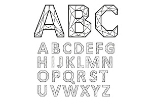 Alphabet Set. Black letters, an Outline Icon by RODINA