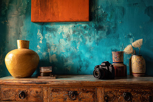 Colorful decor in a cozy setting, a Photo by Beautiful things