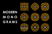 9 Modern Monograms, a Background Graphic by Pgmart (Thumbnail 1 of 6)