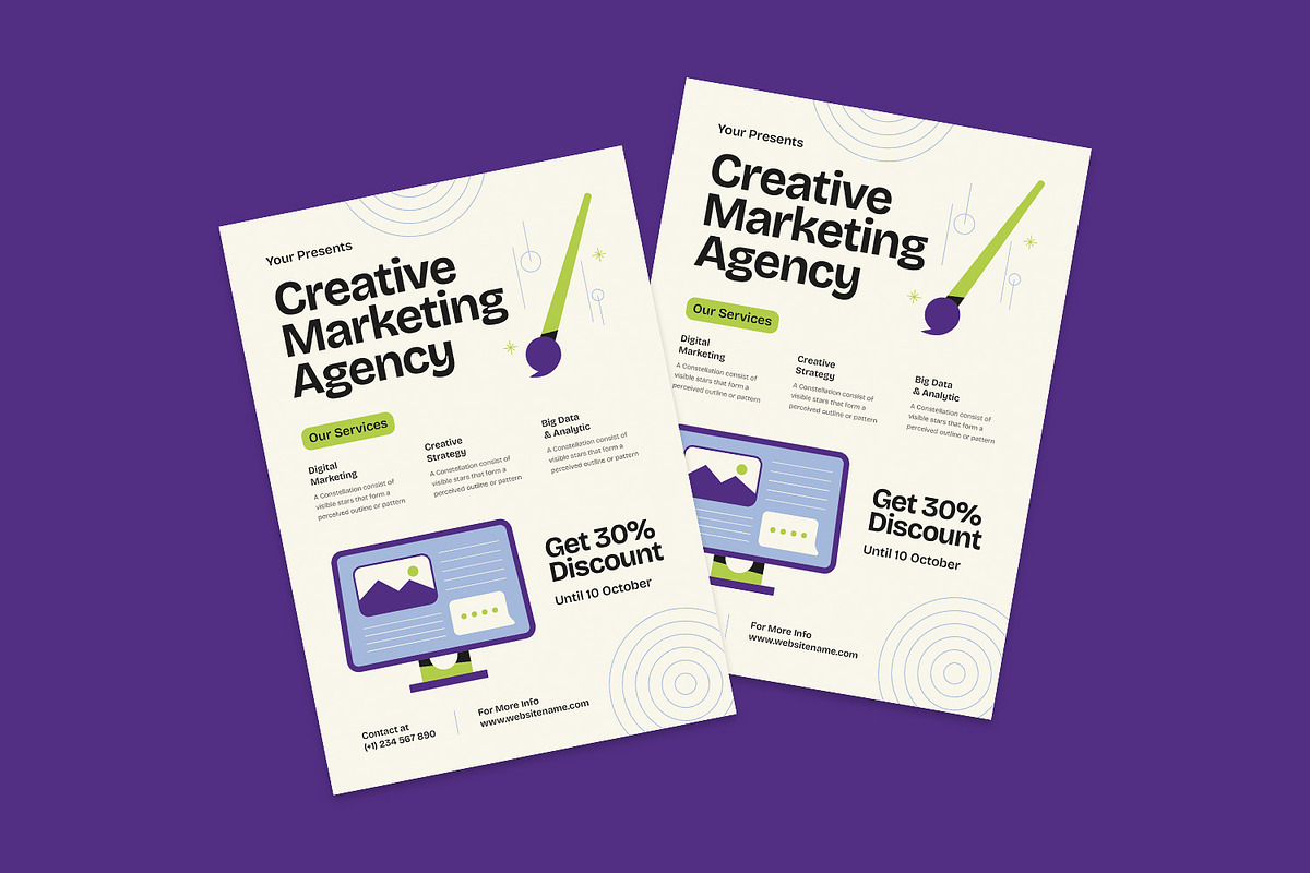 Creative Marketing Agency - Flyer, a Brochure Template by Izdihaar_Studio (Photo 3 of 3)