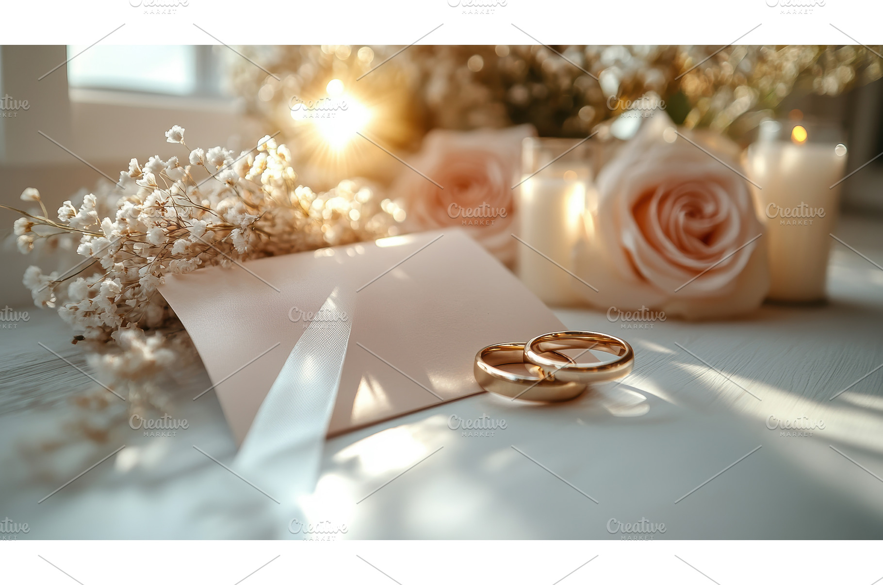 Wedding rings and elegant invitation, a Photo by Rodica Ciorba