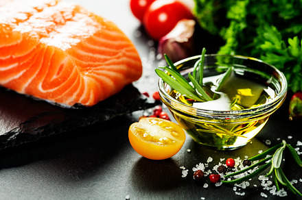 Fresh salmon fillet  with aromatic h stock photo containing background and raw, a Food & Drink Photo by Natalia Klenova's Shop