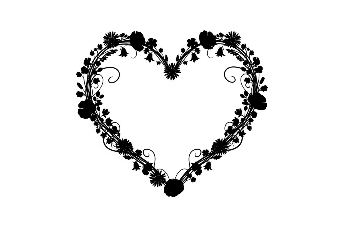 Floral Heart Frame Silhouette Pack, an Illustration by Artivon (Photo 22 of 49)