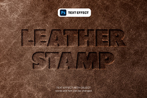 Deboss Leather Stamp Text Effect, a Layer Style Add-On by PopotLane
