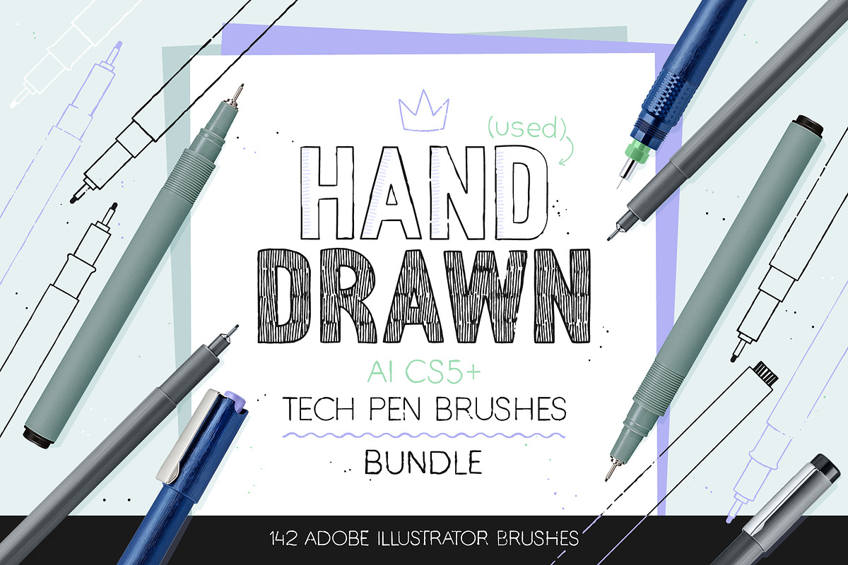Technical Pen Brushes BUNDLE!, a Brush Add-On by Side Project (Photo 1 of 9)