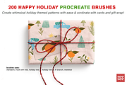 200 Happy Holiday Procreate Brushes, a Brush Add-On by CC CREATIVE CO (Thumbnail 11 of 16)