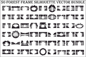 Forest Frame Silhouette SVG Bundle, an Illustration by jahid234
