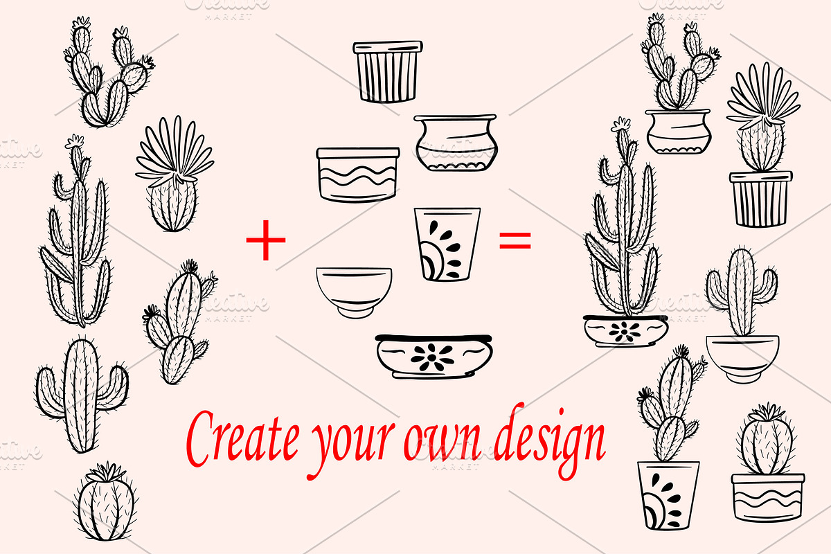 Cactus set, a Background Graphic by IPVector (Photo 3 of 8)