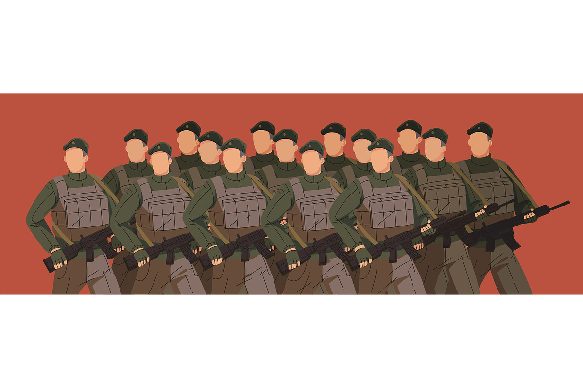 Armed forces, soldiers march, a Person Illustration by PaperTrident (Photo 3 of 3)
