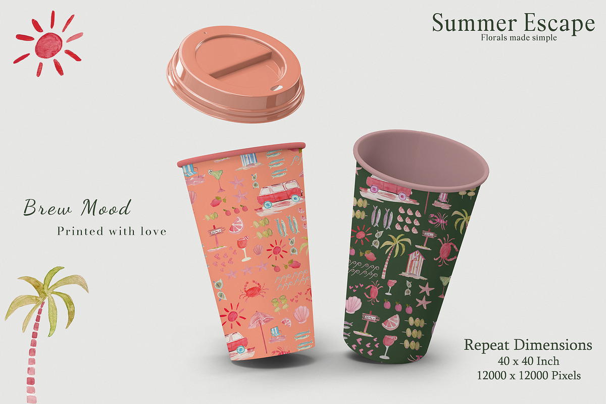 Summer Escape Prints & Patterns, a Pattern Graphic by GND ART STUDIO (Photo 3 of 8)