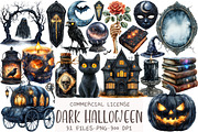 Black Halloween Sublimation Clipart, an Illustration by OK Design (Thumbnail 1 of 5)