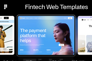 Fintech Website UI Kit, an UI Kit Template by VladTyzun