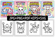 CUTE KAWAII EASTER COLORING BOOK, a Seasonal Illustration by Ink Gallery (Thumbnail 2 of 3)