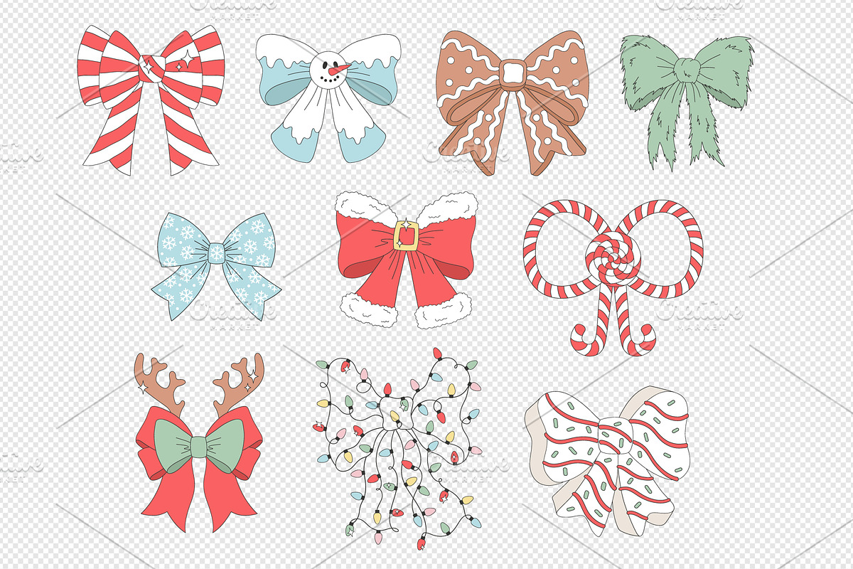 Trendy Girly Coquette Christmas bows, an Object Graphic by @olga.angelloz (Photo 2 of 2)