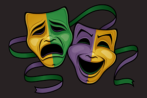 Festive Mardi Gras Theater Masks