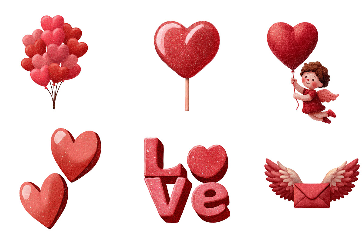 valentine clipart set, an Illustration by CreationArt (Photo 4 of 5)