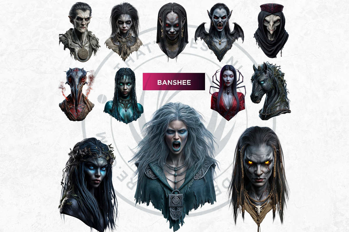 Creatures of Folklore Clipart Set, a Person Illustration by ThatsDesignArt (Photo 10 of 10)