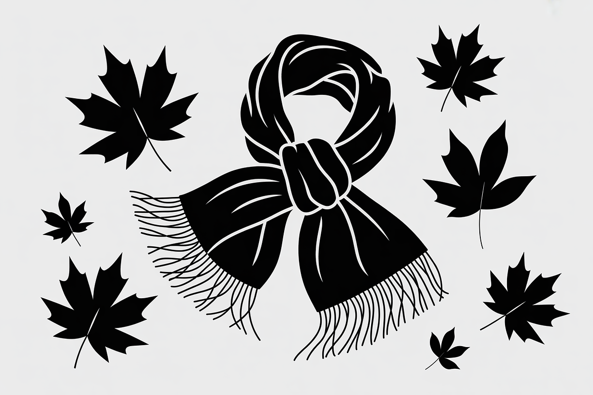 Autumn Girl Silhouette with Scarf Bu, an Illustration by Creativeshirt (Photo 5 of 8)