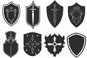 Medieval Shield Silhouette Set, an Illustration by hafijul (Thumbnail 2 of 10)