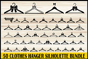 50 Clothes Hanger Silhouette Bundle, an Illustration by yasushie (Thumbnail 1 of 4)